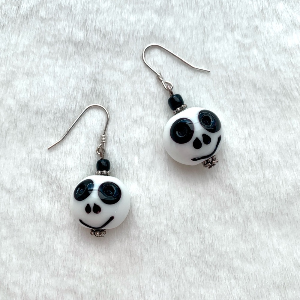 NEW Handmade Halloween Happy Jack Skellington Earrings